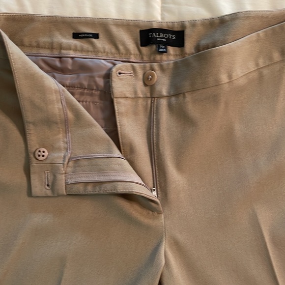 Talbots Heritage Flat Front Barely Boot Trousers Pants 14P Tan - Picture 5 of 9